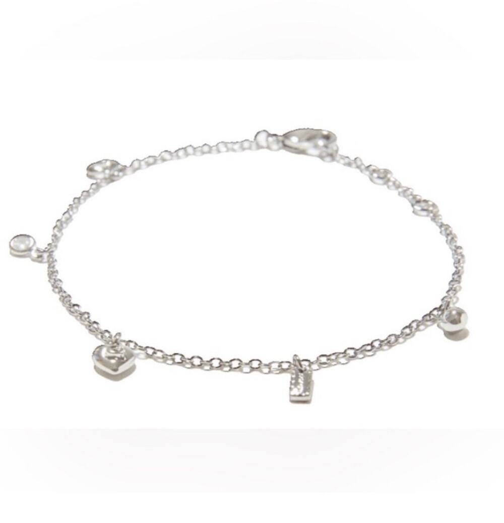 Coach Silver Plated Charm Bracelet NWT $125 Designer Summer Jewelry